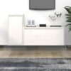 Générique Meubles TV 2 pcs Blanc Bois Massif de pin,14.1 KG,3100110, Meubles, Meubles TV
