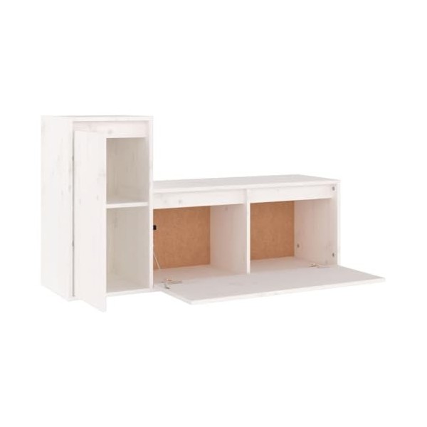 Générique Meubles TV 2 pcs Blanc Bois Massif de pin,14.1 KG,3100110, Meubles, Meubles TV