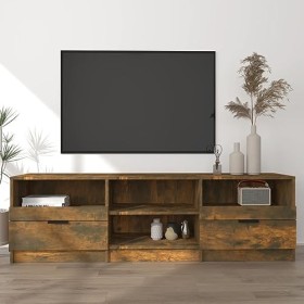 Camerina Meuble TV Chêne fumé 150x33,5x45 cm Bois dingénierie,Meuble TV,Meuble TV Moderne,Meuble de Salon