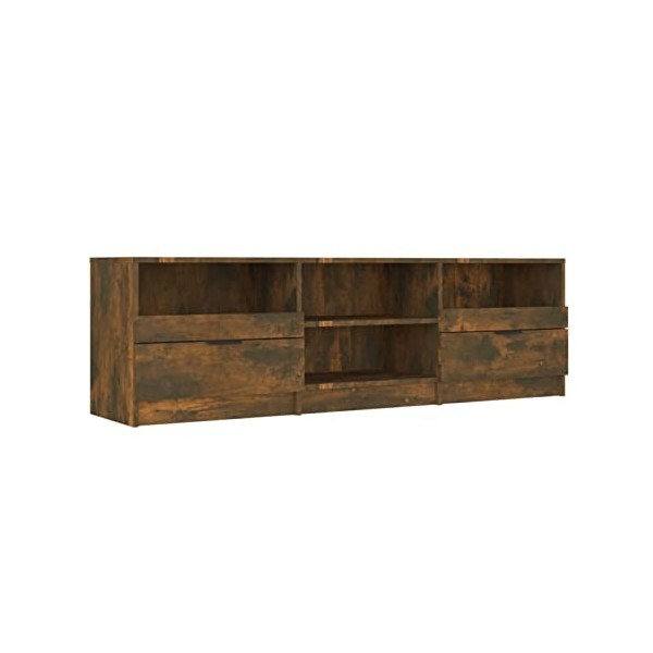 Camerina Meuble TV Chêne fumé 150x33,5x45 cm Bois dingénierie,Meuble TV,Meuble TV Moderne,Meuble de Salon
