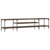 heybb Meuble TV chêne fumé 201x35x45 cm Bois dingénierie et Fer,Table TV,Ensemble Meuble TV,Meuble TV