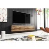 Meuble TV Donna, Largeur 140 cm, Lowboard TV, Debout ou Suspendu, Meuble Salon, Panneaux de Particules stratifiés, Style Mode