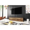 Meuble TV Donna, Largeur 140 cm, Lowboard TV, Debout ou Suspendu, Meuble Salon, Panneaux de Particules stratifiés, Style Mode
