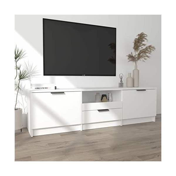 Tidyard Meuble TV Armoire Stéréo Meuble de Télévision Banc TV de Salon, Meuble Television Bois Chêne Sonoma 140x35x40 cm Bois