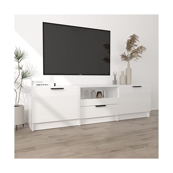 Tidyard Meuble TV Armoire Stéréo Meuble de Télévision Banc TV de Salon, Meuble Television Bois Chêne Sonoma 140x35x40 cm Bois