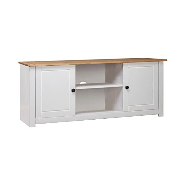 Générique Meuble TV Gris 120x40x50 cm Bois de pin Massif Gamme Panama,17 KG,282671, Meubles, Meubles TV