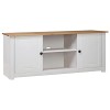 Générique Meuble TV Gris 120x40x50 cm Bois de pin Massif Gamme Panama,17 KG,282671, Meubles, Meubles TV