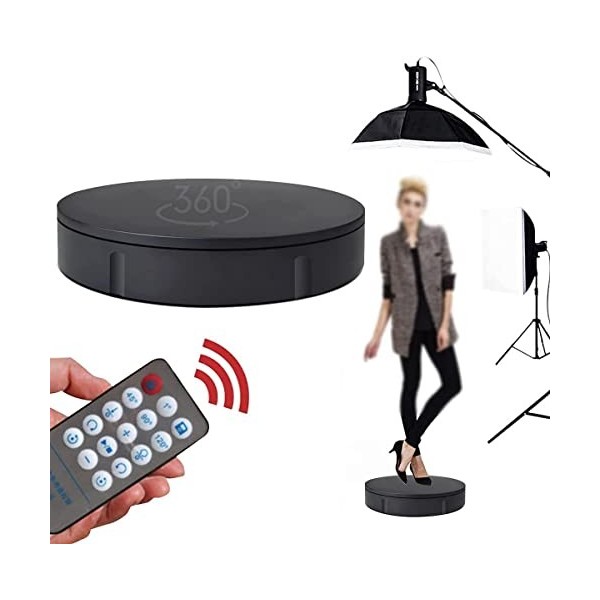 YILEFU Présentoir Rotatif Motorisé 11,8 Pouces,Table Daffichage De Plateau Tournant Photographie à 360 Degrés avec Télécomma