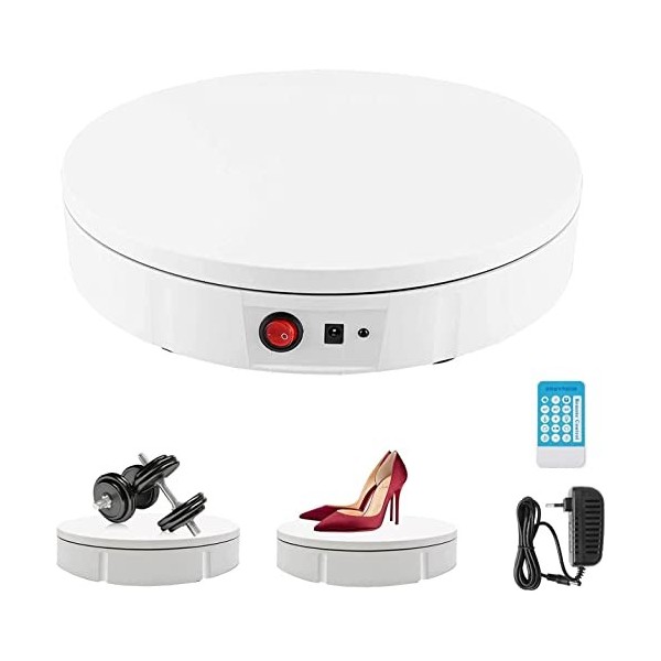 YILEFU Présentoir Rotatif Motorisé 11,8 Pouces,Table Daffichage De Plateau Tournant Photographie à 360 Degrés avec Télécomma
