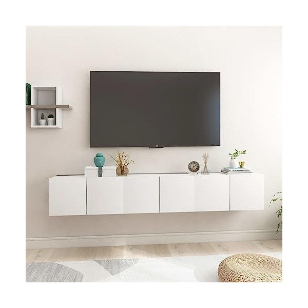 VEEKI Meuble TV, Meuble TV Suspendu, Meuble, Meuble TV avec Rangement，Meuble Industriel, Convient pour Salon ou Chambre, Meub