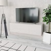 Meuble TV Aggloméré 120x40x34 cm Blanc Brillant - Meuble télé, Meuble TV Industriel, Meuble Chambre, Convient pour Salon ou C