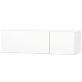 Meuble TV Aggloméré 120x40x34 cm Blanc Brillant - Meuble télé, Meuble TV Industriel, Meuble Chambre, Convient pour Salon ou C