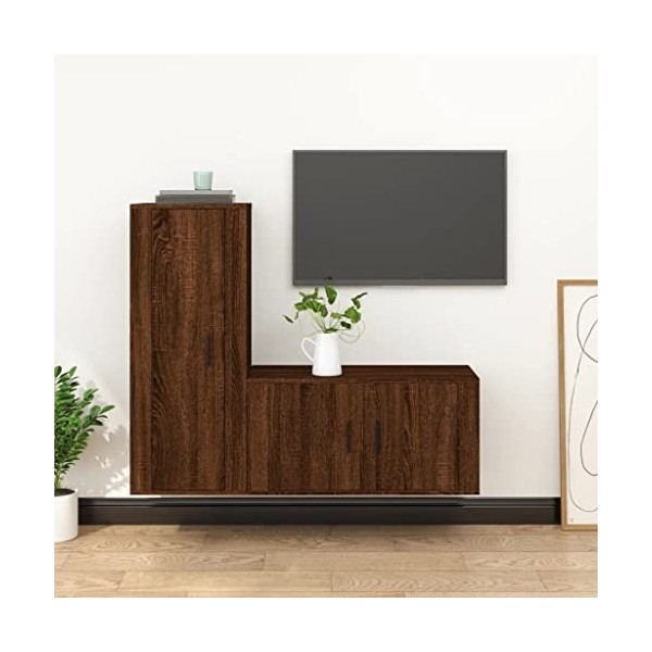 Meuble TV,Étagère TV Flottante, Support de Télévision Flottant Fixé au Mur Centre de Console Multimédia de Divertissement Gra