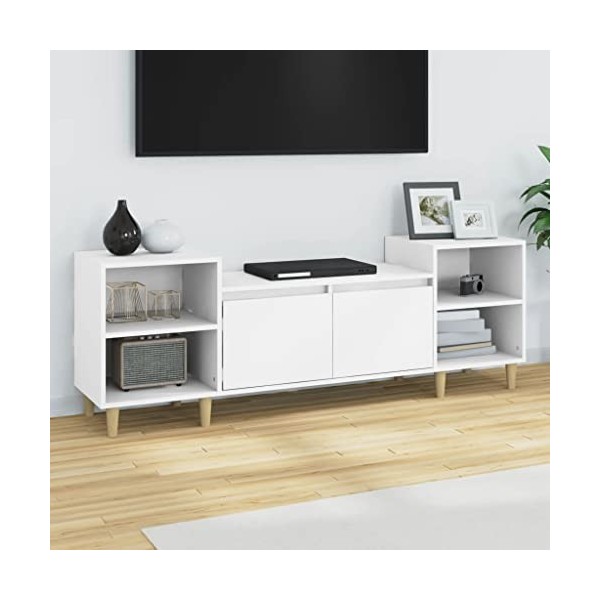 VEEKI Meuble TV, Meuble TV Suspendu, Meuble TV Industriel, Meuble TV Bois, Meuble Chambre, Convient pour Salon ou Chambre, Bl