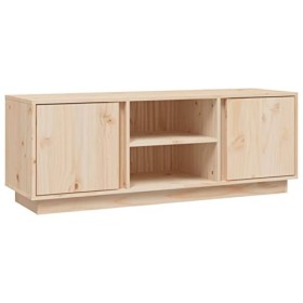 Lechnical Meuble TV moderne, meuble TV pour salon, meuble TV 110 x 35 x 40,5 cm en bois massif de pin x