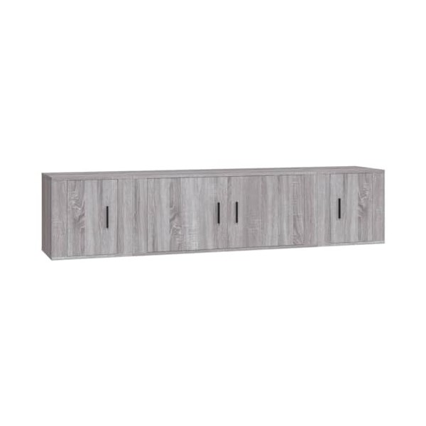vidaXL Ensemble de Meubles TV 3 pcs Noir Bois dingénierie