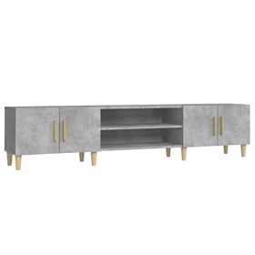 FAMIROSA Meuble TV Gris béton 180x31,5x40 cm Bois dingénierie 25.5KG 