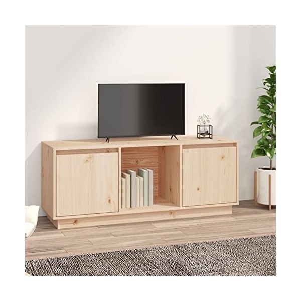 Camerina Meuble TV 110,5x35x44 cm Bois de pin Massif,Meuble TV,Meuble TV Moderne,Meuble de Salon