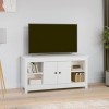 Camerina Meuble TV Blanc 103x36,5x52 cm Bois de pin Massif,Meuble TV,Meuble TV Moderne,Meuble de Salon