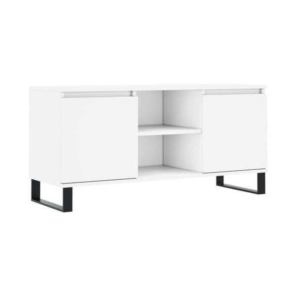 ARKEM Meuble TV Blanc 104x35x50 cm Bois dingénierie,Ensemble Meuble TV,Table TV,Meuble TV