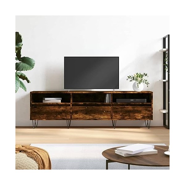 LAPOOH Meuble TV chêne fumé 150x30x44,5 cm Bois dingénierie,Meuble TV,Ensemble Meuble TV,Table TV