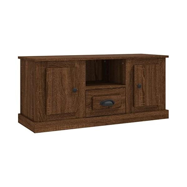 Higsose Meuble TV Salon Chêne Marron 100x35,5x45 cm Bois dingénierie Armoire Télévision Dessus Stable et Robuste Vitrine da