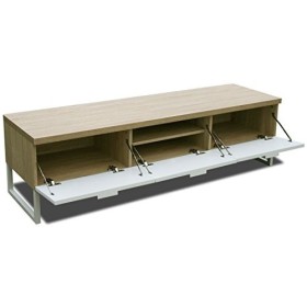 KMH Meuble TV Steffen avec trois portes darmoires décor chêne 205614 