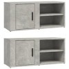 Higsose Meubles TV 2 Pcs Gris Béton 80x31,5x36 cm Bois dingénierie Design Tendance Armoire Multimédia Grand Espace de Rangem