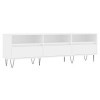 CIADAZ Meuble TV Blanc 150x30x44,5 cm Bois dingénierie,Table Basse Salon Meuble TV,Meuble TV,Table Basse LED Couleurs