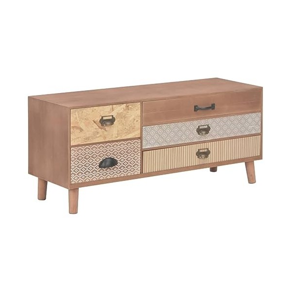 vidaXL Meuble TV avec 5 Tiroirs Armoire Basse Multimédia Stéréo Rangement Support pour TV Armoire Stéréo Salon Salle de Séjou
