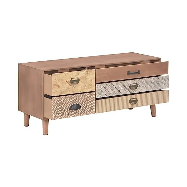 vidaXL Meuble TV avec 5 Tiroirs Armoire Basse Multimédia Stéréo Rangement Support pour TV Armoire Stéréo Salon Salle de Séjou