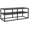 Meuble TV, Meuble TV Meuble TV Console de Rangement Meuble TV Meuble TV Meuble TV Noir avec Verre Marbre Noir 100x40x40 cm