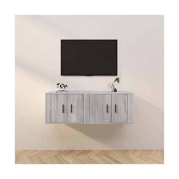 VEEKI Meuble TV, Meuble TV Suspendu, Meuble, Meuble TV avec Rangement，Meuble Industriel, Convient pour Salon ou Chambre, Meub