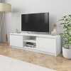 Lechnical Meuble TV, meuble TV, meuble de télévision, meuble TV salon, mobilier moderne, meuble TV blanc brillant 120 x 30 x 