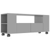 Tidyard Meuble TV Salon/Support de TV Salon avec roulettes Gris Brillant 120 x 35 x 43 cm Aggloméré