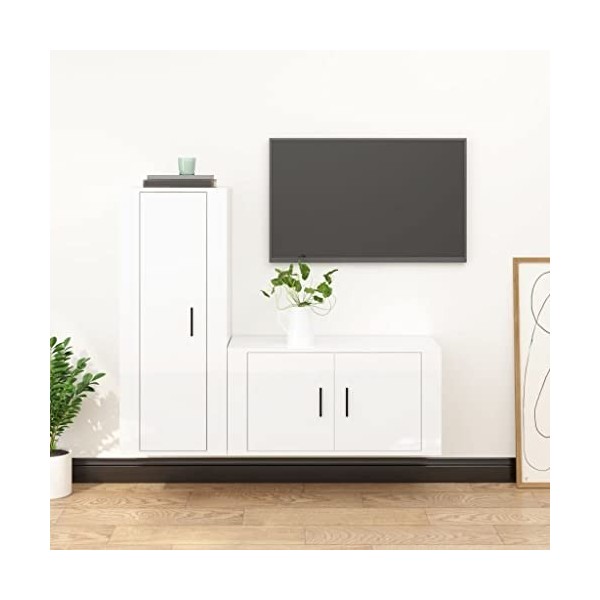 Meuble TV,Étagère TV Flottante, Support de Télévision Flottant Fixé au Mur Centre de Console Multimédia de Divertissement Gra