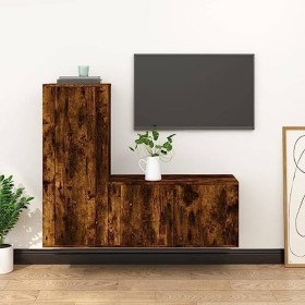 VEEKI Meuble TV, Meuble TV Suspendu, Meuble TV Industriel, Meuble TV Bois, Meuble Chambre, Convient pour Salon ou Chambre, En