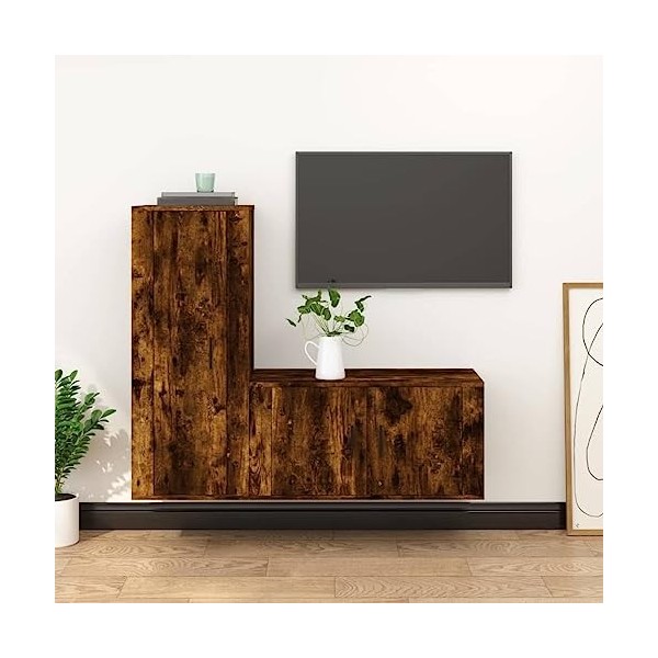 VEEKI Meuble TV, Meuble TV Suspendu, Meuble TV Industriel, Meuble TV Bois, Meuble Chambre, Convient pour Salon ou Chambre, En