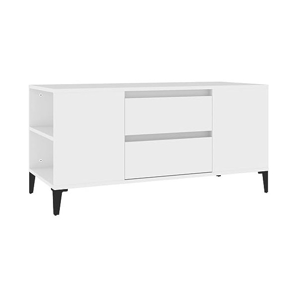 VEEKI Meuble TV, Meuble TV Suspendu, Meuble TV Industriel, Meuble TV Bois, Meuble Chambre, Convient pour Salon ou Chambre, Bl