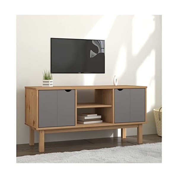 VEEKI Meuble TV, Meuble TV Suspendu, Meuble TV Industriel, Meuble TV Bois, Meuble Chambre, Convient pour Salon ou Chambre, OT