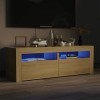 Camerina Meuble TV avec lumières LED Chêne Sonoma 120x35x40 cm,Meuble TV,Meuble TV Moderne,Meuble de Salon383