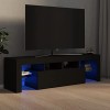 FAMIROSA Meuble TV avec Lumières LED Gris béton 140x35x40 cm-4368