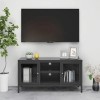 Générique Meuble TV Anthracite 105x35x52 cm Acier et Verre,20.76 KG,336060, Meubles, Meubles TV