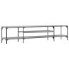 Camerina Meuble TV Sonoma Gris 201x35x45 cm Bois dingénierie et Fer,Table TV,Ensemble Meuble TV,Meuble TV