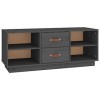 FAMIROSA Meuble TV Gris 100x34x40 cm Bois de pin Massif 14KG 