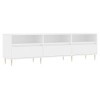FAMIROSA Meuble TV Blanc 150x30x44,5 cm Bois dingénierie 26.4KG 