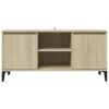 Meuble dangle pour télévision avec pieds en métal couleur chêne Sonoma 103,5 x 35 x 50 cm stable + espace de rangement fonct