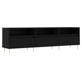FAMIROSA Meuble TV Noir 150x30x44,5 cm Bois dingénierie 26KG -1269