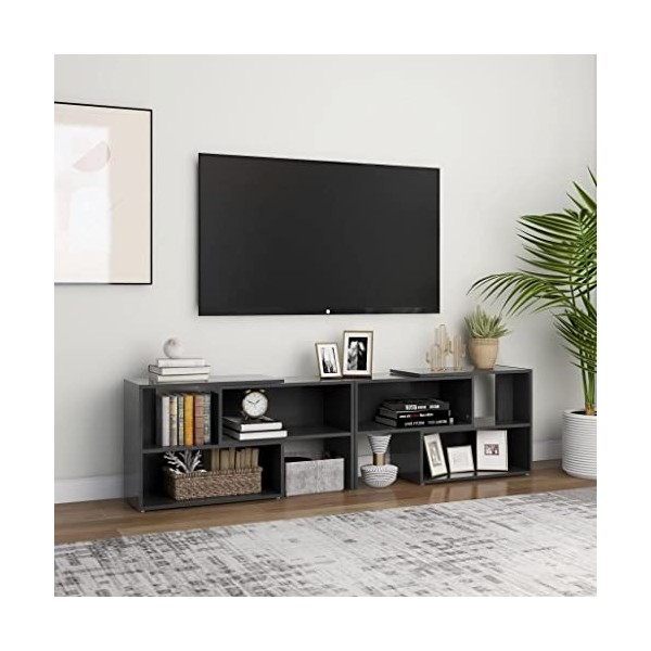 Meuble dangle pour télévision en aggloméré Gris 149 x 30 x 52 cm Stable + espace de rangement fonctionnel robuste