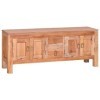 JUNZAI Meuble TV 110x30x45 cm Bois dacajou Massif,Meuble TV,Table Basse Salon Meuble TV,Table Basse LED Couleurs